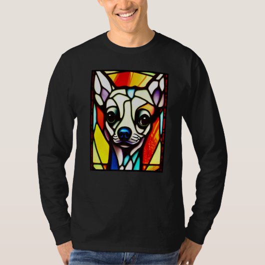 Chihuahua - Stained Glass Pop Art Premium_4 T-shirt (Voorkant)