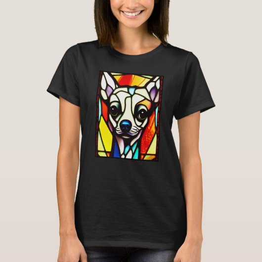 Chihuahua - Stained Glass Pop Art Premium_4 T-shirt (Voorkant)