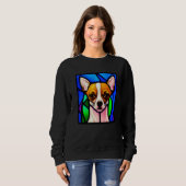 Chihuahua - Stained Glass Pop Art Premium_5 Trui (Voorkant volledig)
