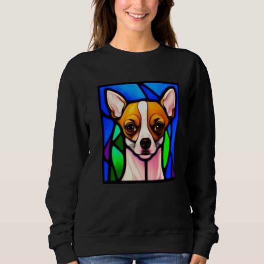 Chihuahua - Stained Glass Pop Art Premium_5 Trui (Voorkant)