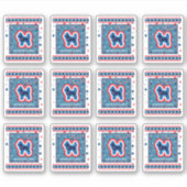 Chihuahua Stars Red White en Blue 4 juli Sticker (Voorkant)