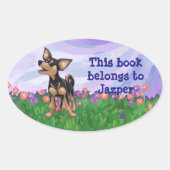 Chihuahua Stationery Ovale Sticker (Voorkant)
