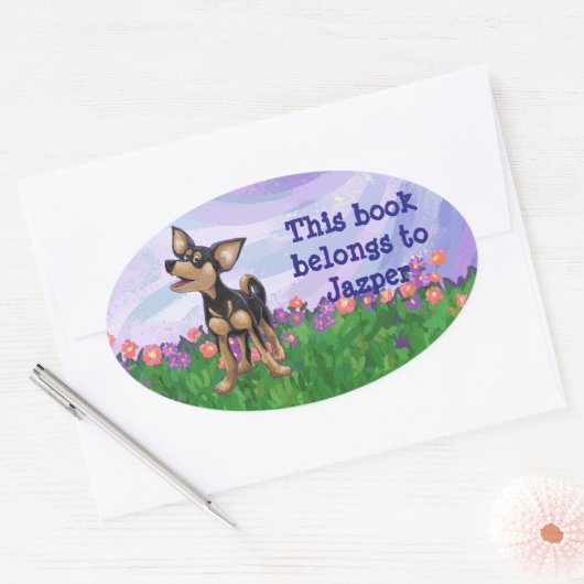 Chihuahua Stationery Ovale Sticker (Envelop)