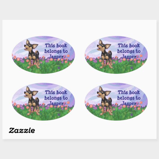 Chihuahua Stationery Ovale Sticker (Vel)