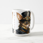Chihuahua Steampunk Hond Koffiemok (Voorkant rechts)