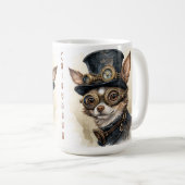 Chihuahua Steampunk Hond Koffiemok (Voorkant rechts)