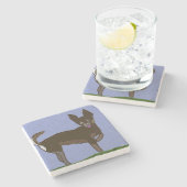 Chihuahua Stenen Onderzetter (Zijkant)