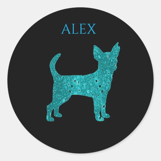 CHIHUAHUA stickers MET EEN PERSONALISEERDE kindern (Voorkant)