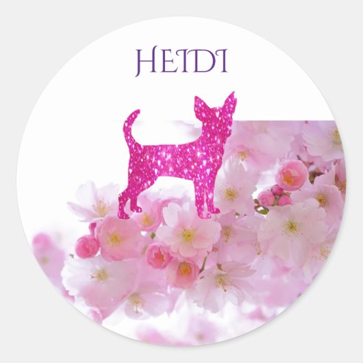 CHIHUAHUA stickers. Ronde Sticker (Voorkant)