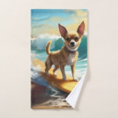 Chihuahua strand surfen schilderij bad handdoek (Handdoek)
