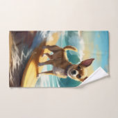 Chihuahua strand surfen schilderij bad handdoek (Handdoek)