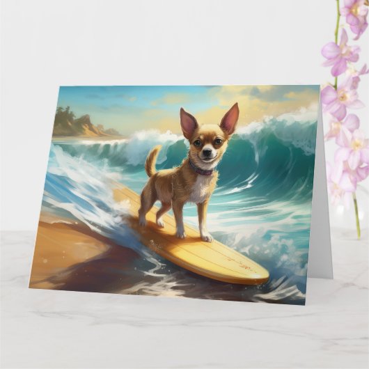Chihuahua strand surfen schilderij kaart (Orchidee)
