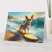 Chihuahua strand surfen schilderij kaart (Voorkant)