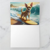 Chihuahua strand surfen schilderij kaart (Binnen)