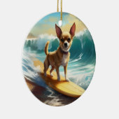 Chihuahua strand surfen schilderij keramisch ornament (Rechts)