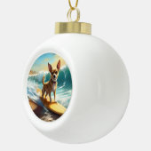 Chihuahua strand surfen schilderij keramische bal ornament (Rechts)