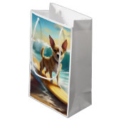 Chihuahua strand surfen schilderij klein cadeauzakje (Achterkant Gekanteld)