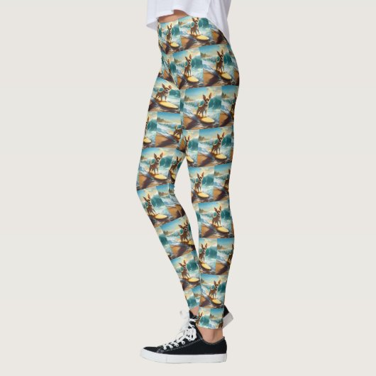 Chihuahua strand surfen schilderij leggings (Links)