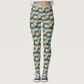 Chihuahua strand surfen schilderij leggings (Voorkant)