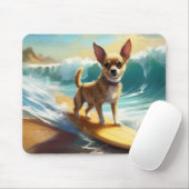 Chihuahua strand surfen schilderij muismat (Met muis)