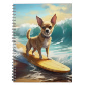 Chihuahua strand surfen schilderij notitieboek (Voorkant)