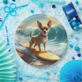 Chihuahua strand surfen schilderij papieren bordje