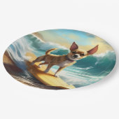 Chihuahua strand surfen schilderij papieren bordje