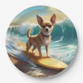 Chihuahua strand surfen schilderij papieren bordje