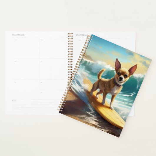 Chihuahua strand surfen schilderij planner (Display)