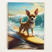 Chihuahua strand surfen schilderij planner (Voorkant)