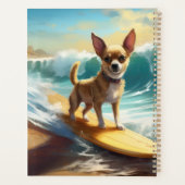 Chihuahua strand surfen schilderij planner (Achterkant)