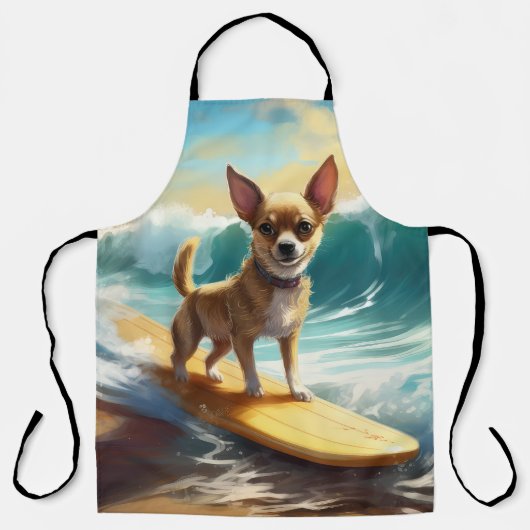 Chihuahua strand surfen schilderij schort (Voorkant)