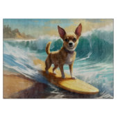 Chihuahua strand surfen schilderij snijplank (Voorkant)