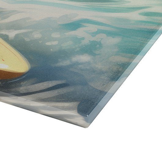 Chihuahua strand surfen schilderij snijplank (Hoek)