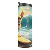 Chihuahua strand surfen schilderij thermosbeker (Geroteerd rechts)