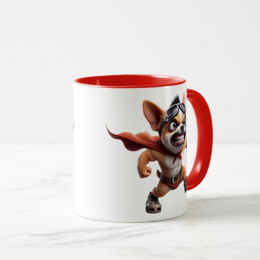 Chihuahua superheld. mok (Voorkant rechts)