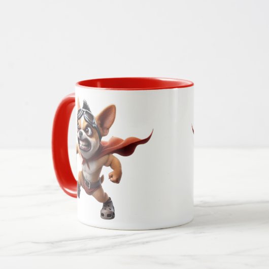 Chihuahua superheld. mok (Voorkant links)