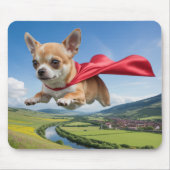 Chihuahua Superhero Mousepad Muismat (Voorkant)