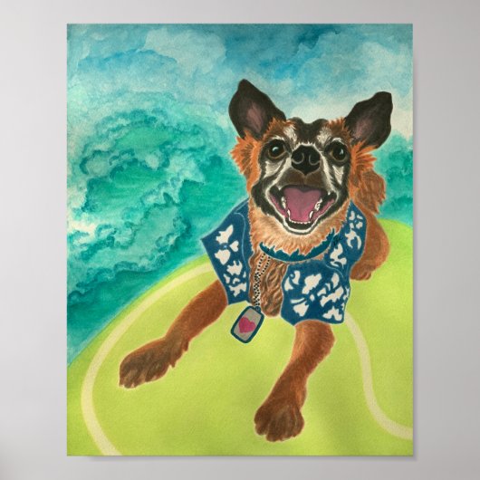 Chihuahua Surfing Poster (Voorkant)