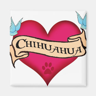 Chihuahua Tattoo Heart Magneet