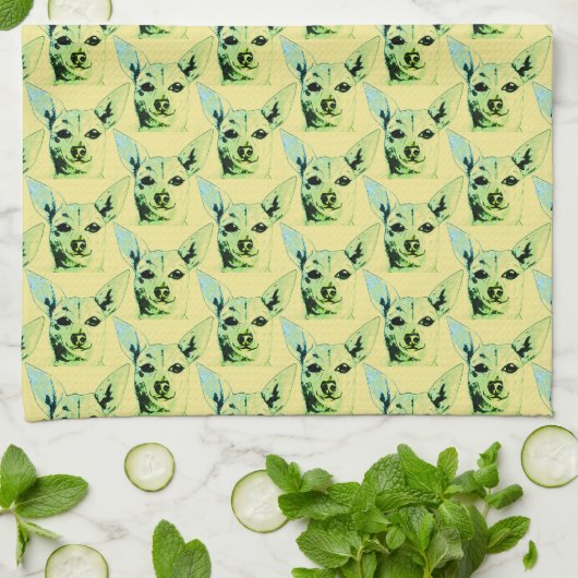 Chihuahua Threatchen Kitchen Towels Theedoek (Gevouwen)