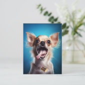 Chihuahua Treat Actie Briefkaart (Staand voorkant)