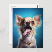 Chihuahua Treat Actie Briefkaart (Voorkant / Achterkant)