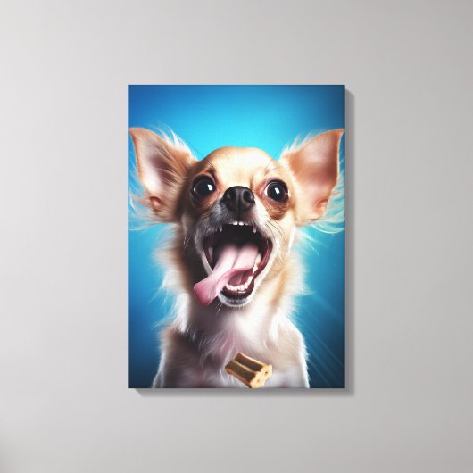 Chihuahua Treat Actie Canvas Afdruk (Voorkant)