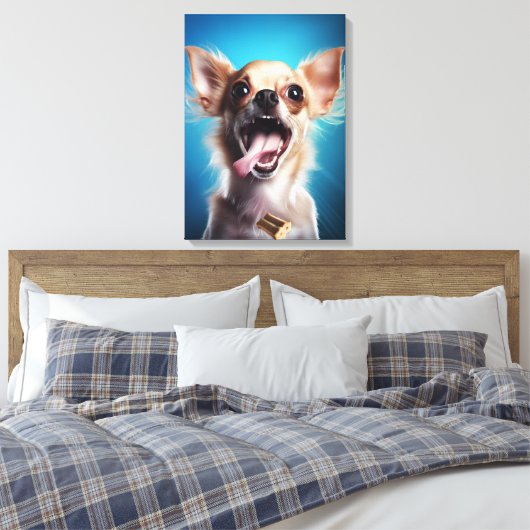 Chihuahua Treat Actie Canvas Afdruk (Insitu (Slaapkamer))