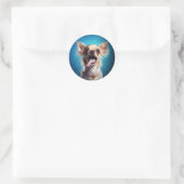 Chihuahua Treat Actie Ronde Sticker (Tas)