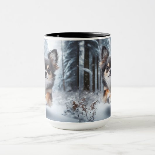 Chihuahua Tri Kleur Kerst Koffie Mok (Midden)