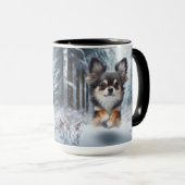 Chihuahua Tri Kleur Kerst Koffie Mok (Voorkant rechts)