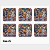 Chihuahua Trick-or-Treating in Halloween Kostuums Vierkante Sticker (Vel)