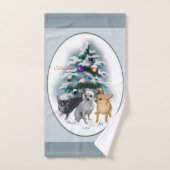 Chihuahua Trio Kerstmis Bad Handdoek (Handdoek)